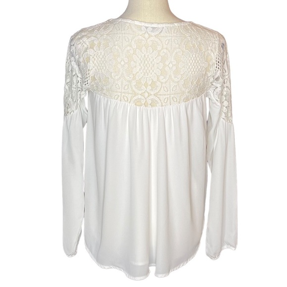 Abercrombie & Fitch Boho Lace Sweetheart Neckline Ivory Top Blouse Size XS - Picture 3 of 12